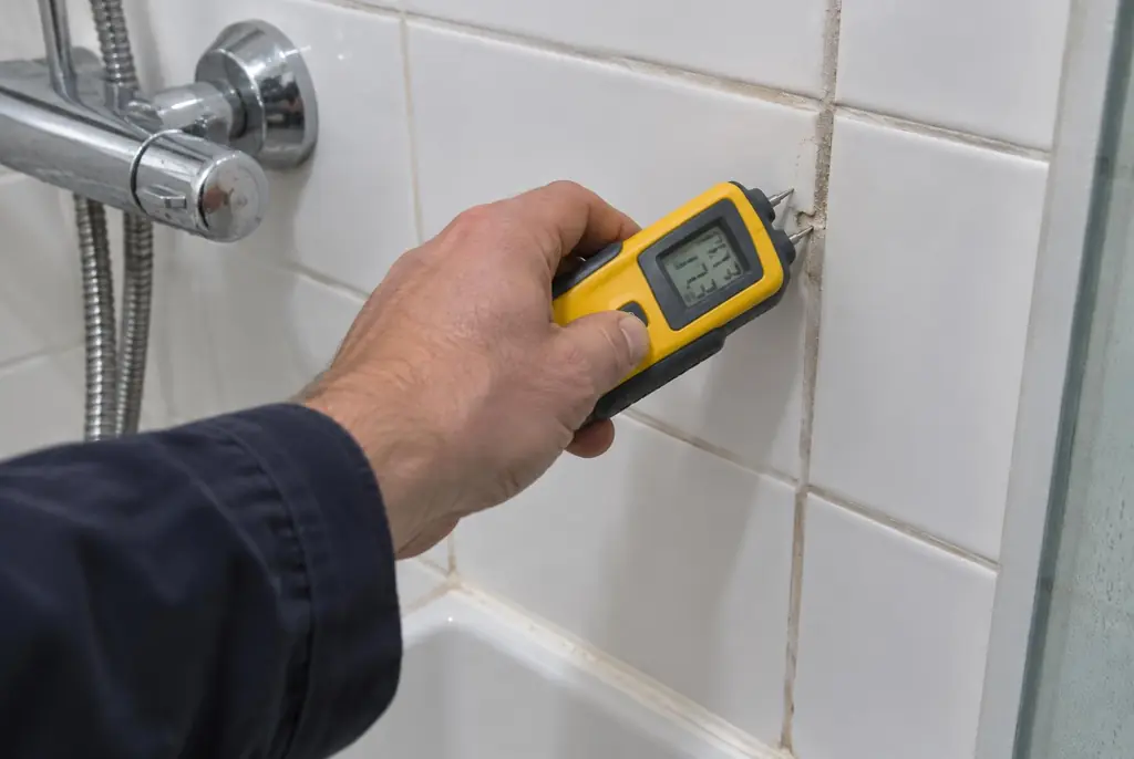 Lekdetectie Waddinxveen – vochtmeter op badkamertegels bij de douche